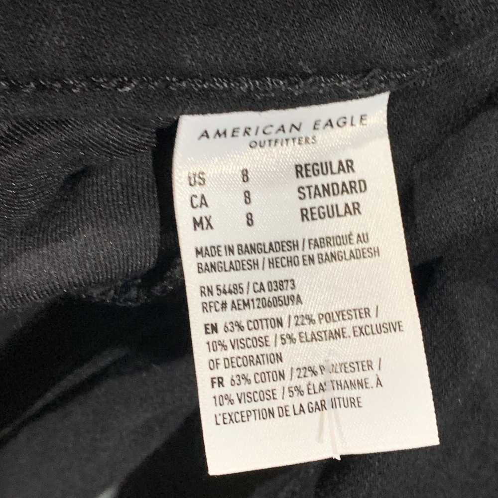 American Eagle Dream Jean Jegging Women 8 Black Ripped Knee Distressed High Rise - Picture 4 of 10